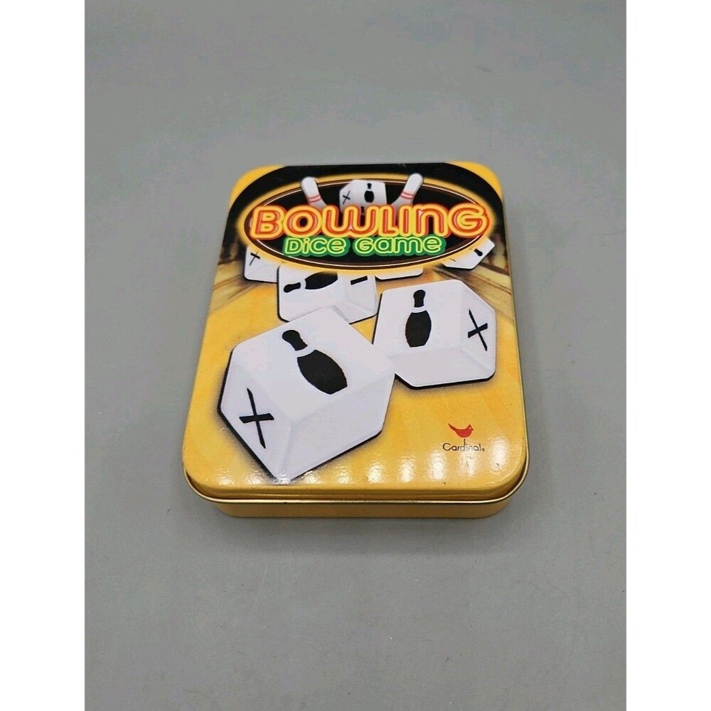 BOWLING DICE Game by Cardinal Tin Rules Score Sheets Vintage Ages 6+